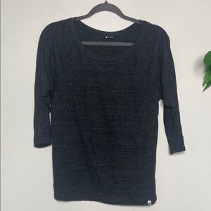 Roxy Charcoal Women's 3/4 Sleeve Top